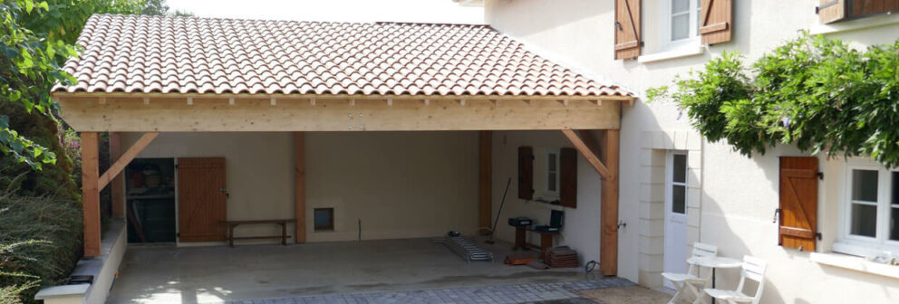 Carport bois en Douglas et Sapin, grande portée - BatiBarsun