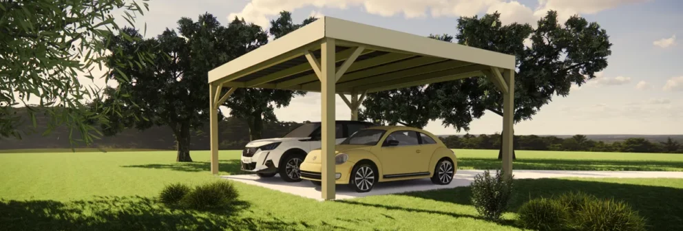 Carport toit plat gamme standard - BatiBarsun