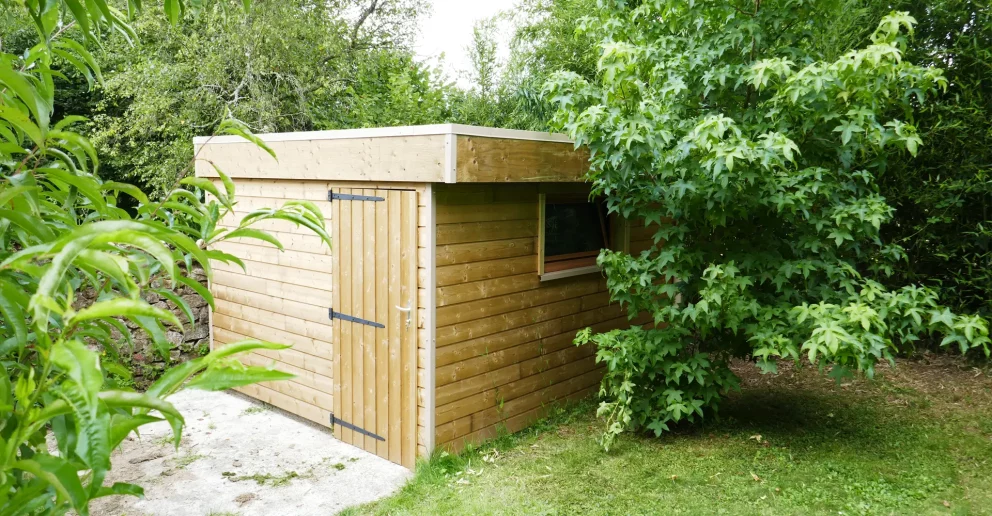 Abri de jardin ossature bois, toit plat - BBS