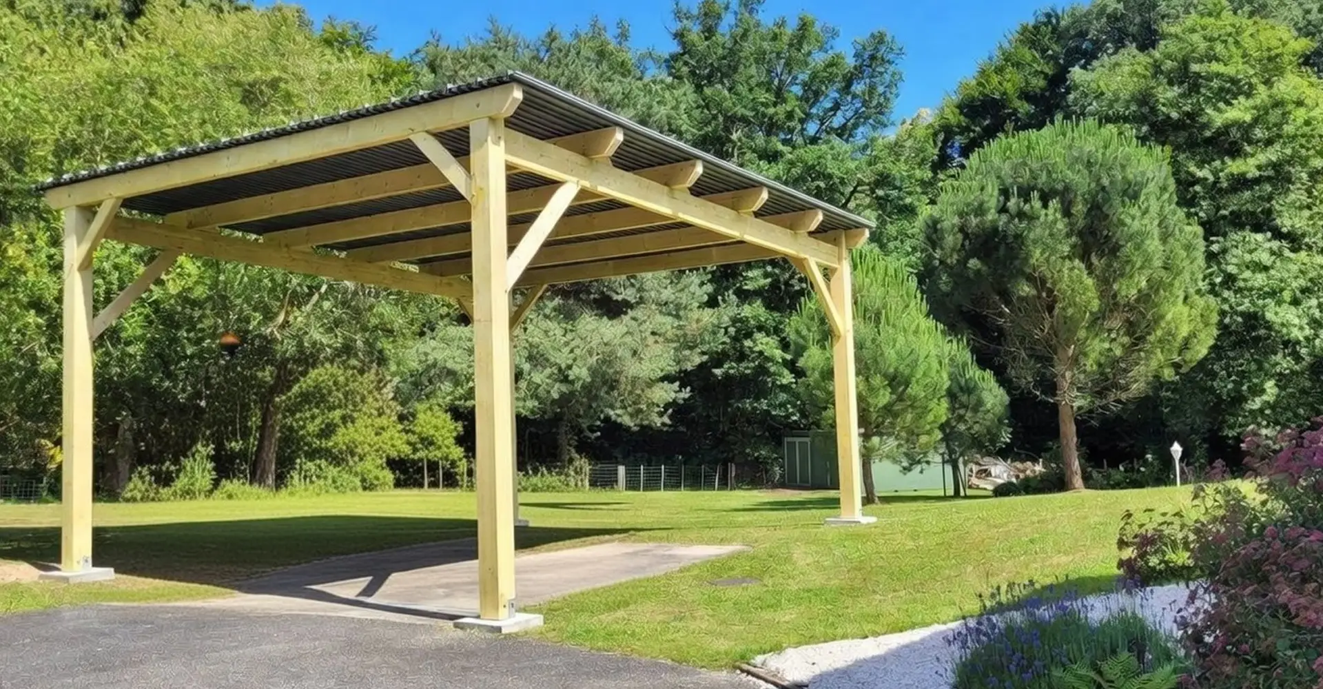 Carport autoporté ossature bois - BBS