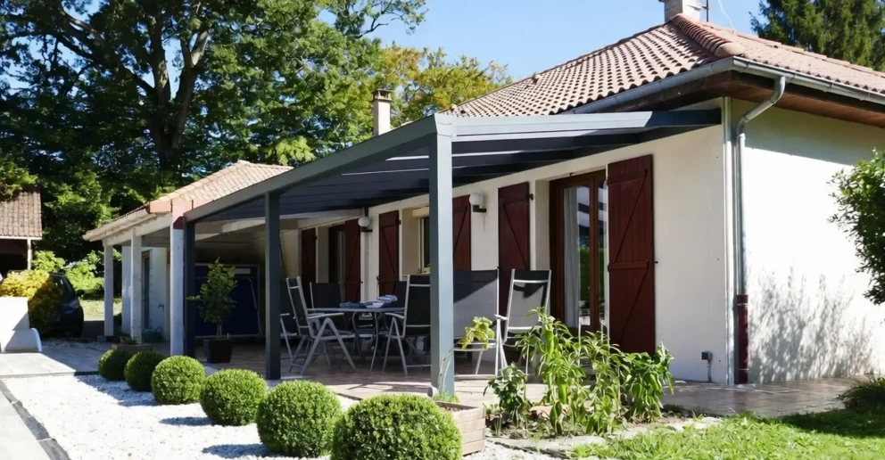 Pergola aluminium laqué gris anthracite - BBS