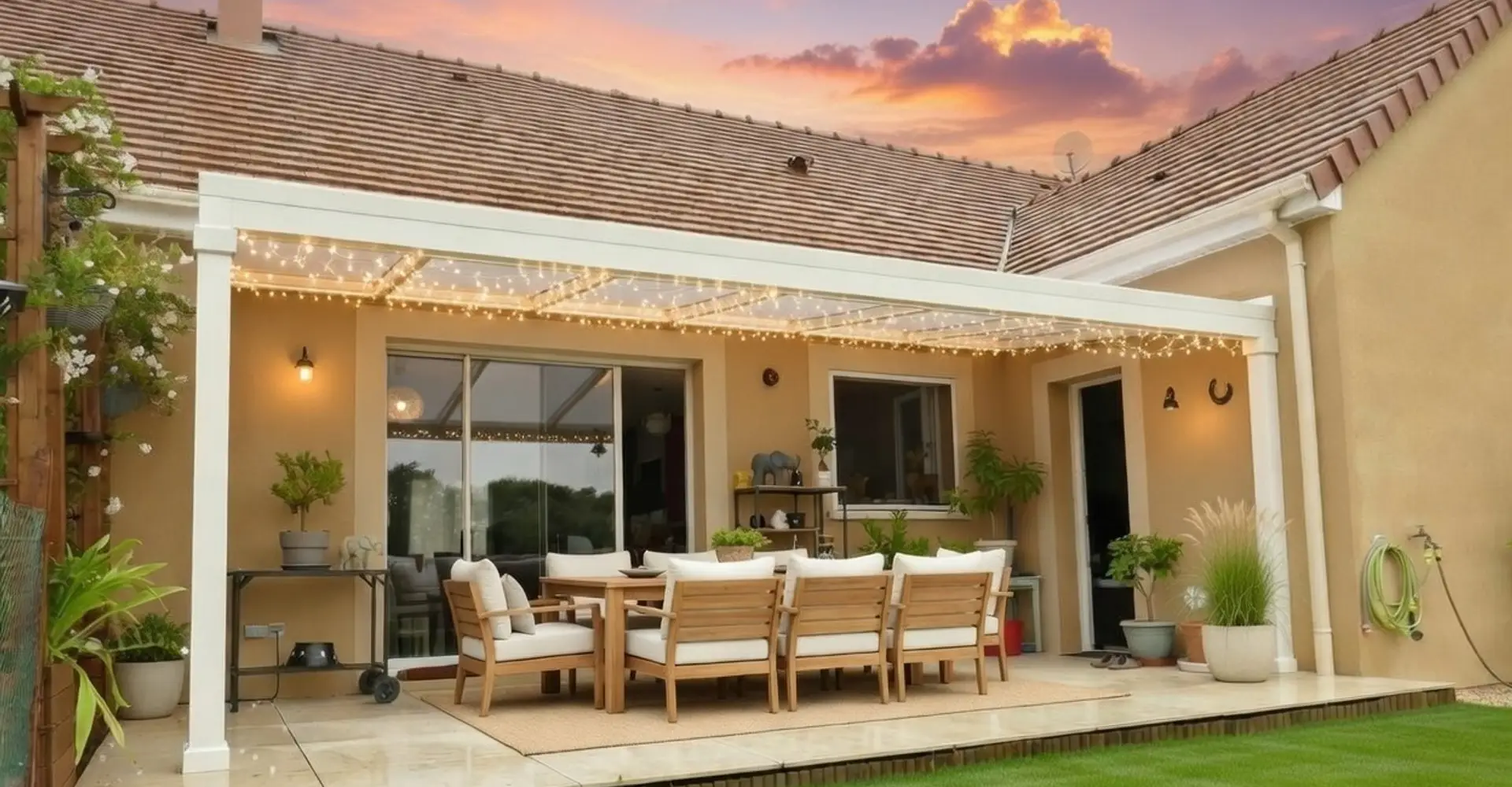 Pergola standard en aluminium laqué blanc - BBS