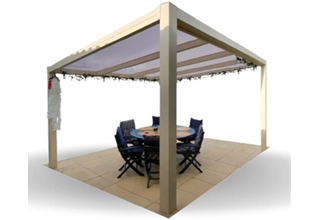 Pergola aluminium auto-portée, toiture en polycarbonate - BBS