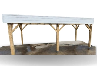 Pergola indépendante, ossature bois, toiture à 1 pente - BBS