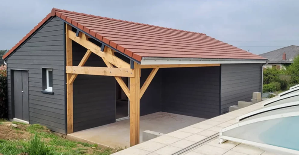 Pool house, toit double pente - BBS