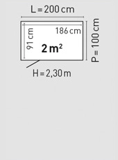 Plan toit double pente 200x100 cm - BBS