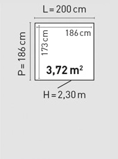 Plan toit double pente 200x186 cm - BBS