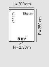 Plan toit double pente 200x250 cm - BBS