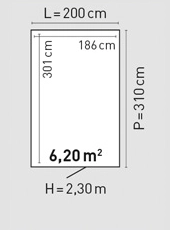 Plan toit double pente 200x310 cm - BBS