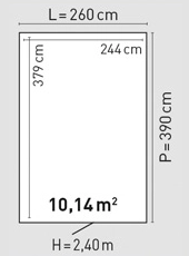 Plan toit double pente 260x390 cm - BBS