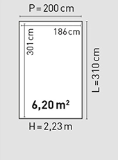Plan toit plat 200x310 cm - BBS