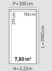 Plan toit plat 200x390 cm - BBS