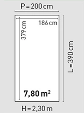 Plan toit simple pente 200x390 cm - BBS